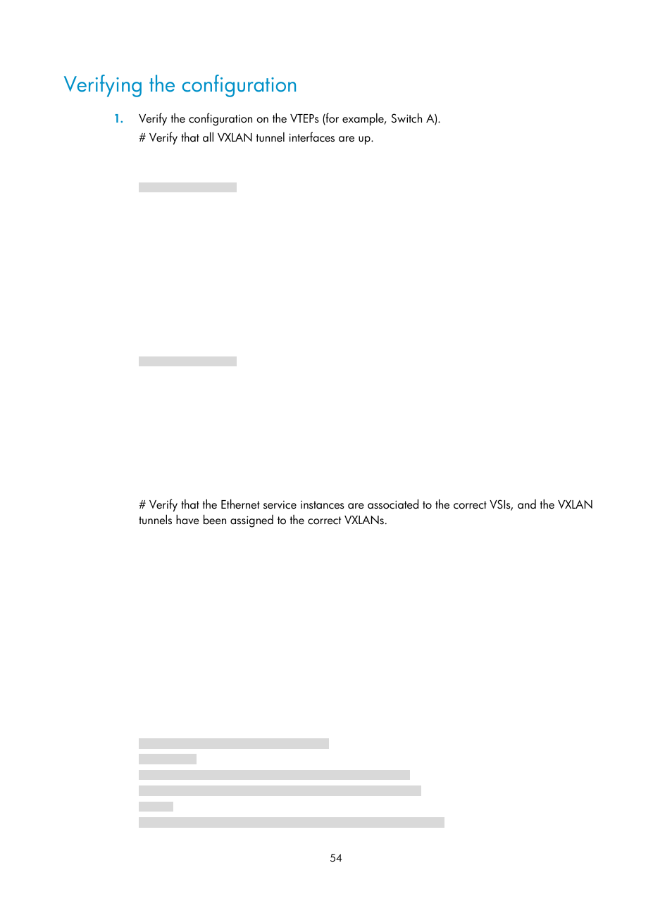 Verifying the configuration | H3C Technologies H3C S6800 Series Switches User Manual | Page 62 / 85