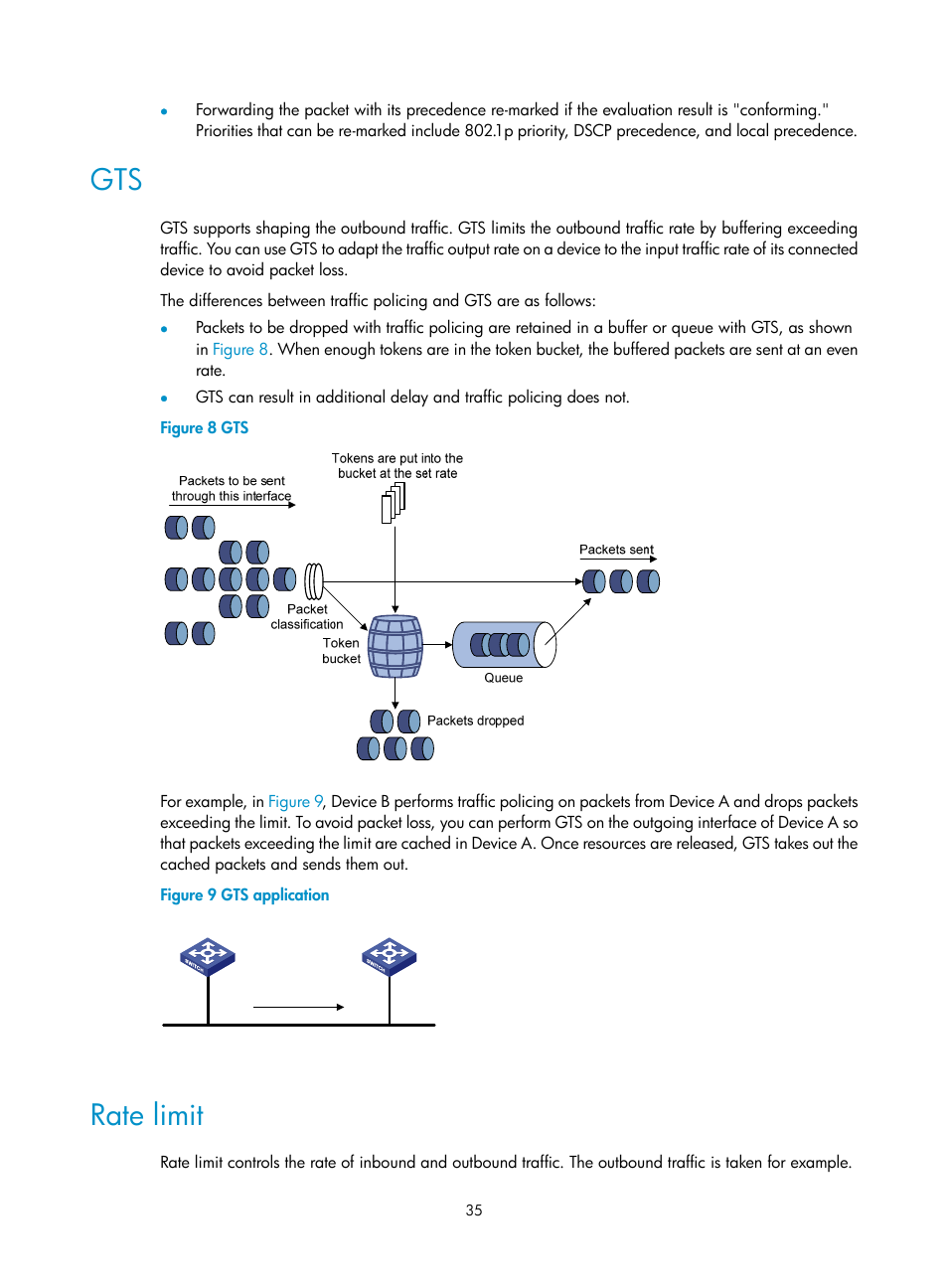 Rate limit | H3C Technologies H3C S6300 Series Switches User Manual | Page 45 / 111