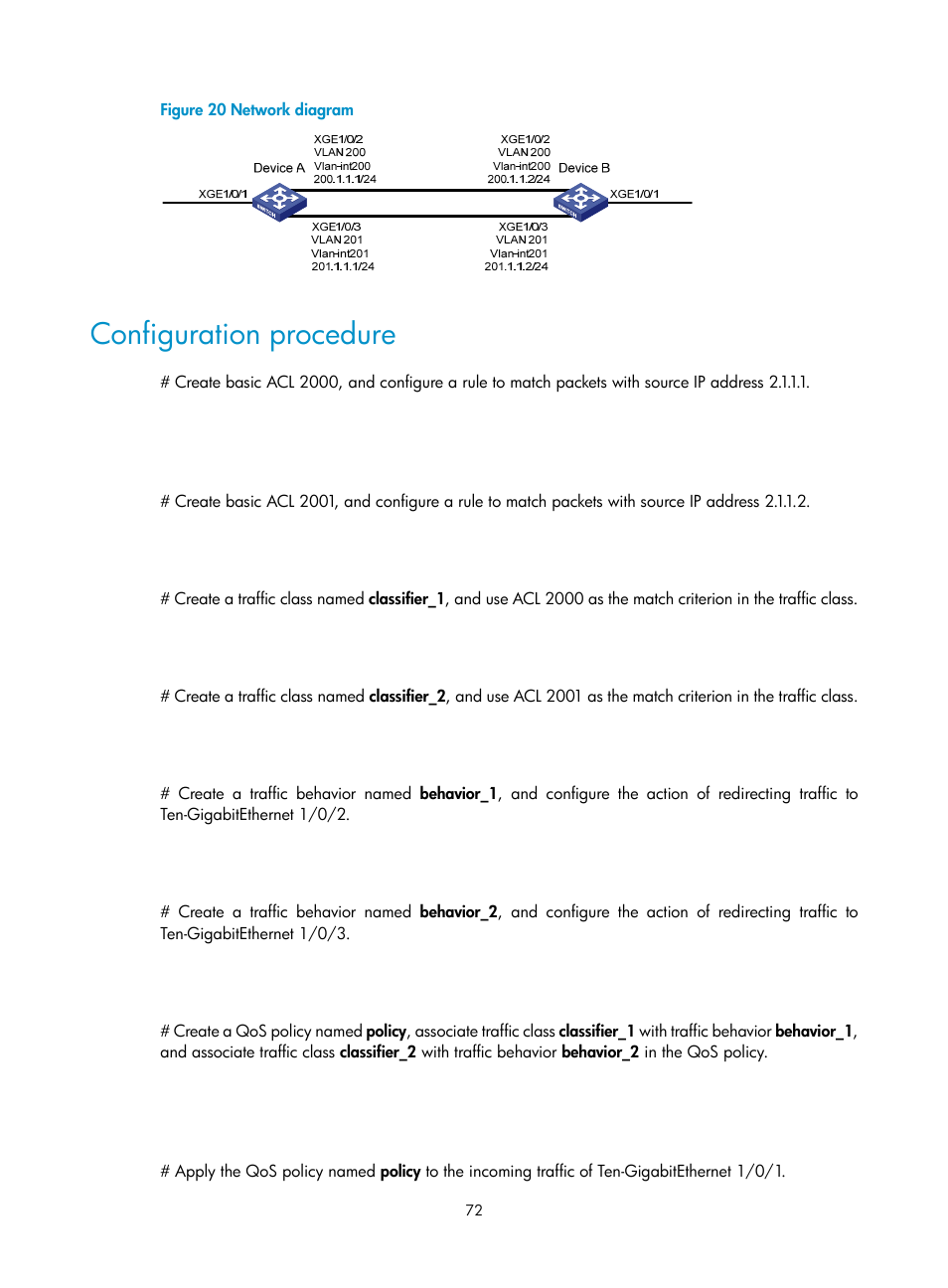 Configuration procedure, N in, Figure 20 | H3C Technologies H3C S6300 Series Switches User Manual | Page 82 / 111