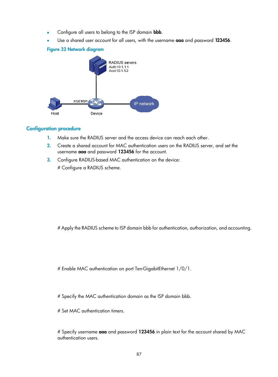 Configuration procedure | H3C Technologies H3C S6300 Series Switches User Manual | Page 102 / 413