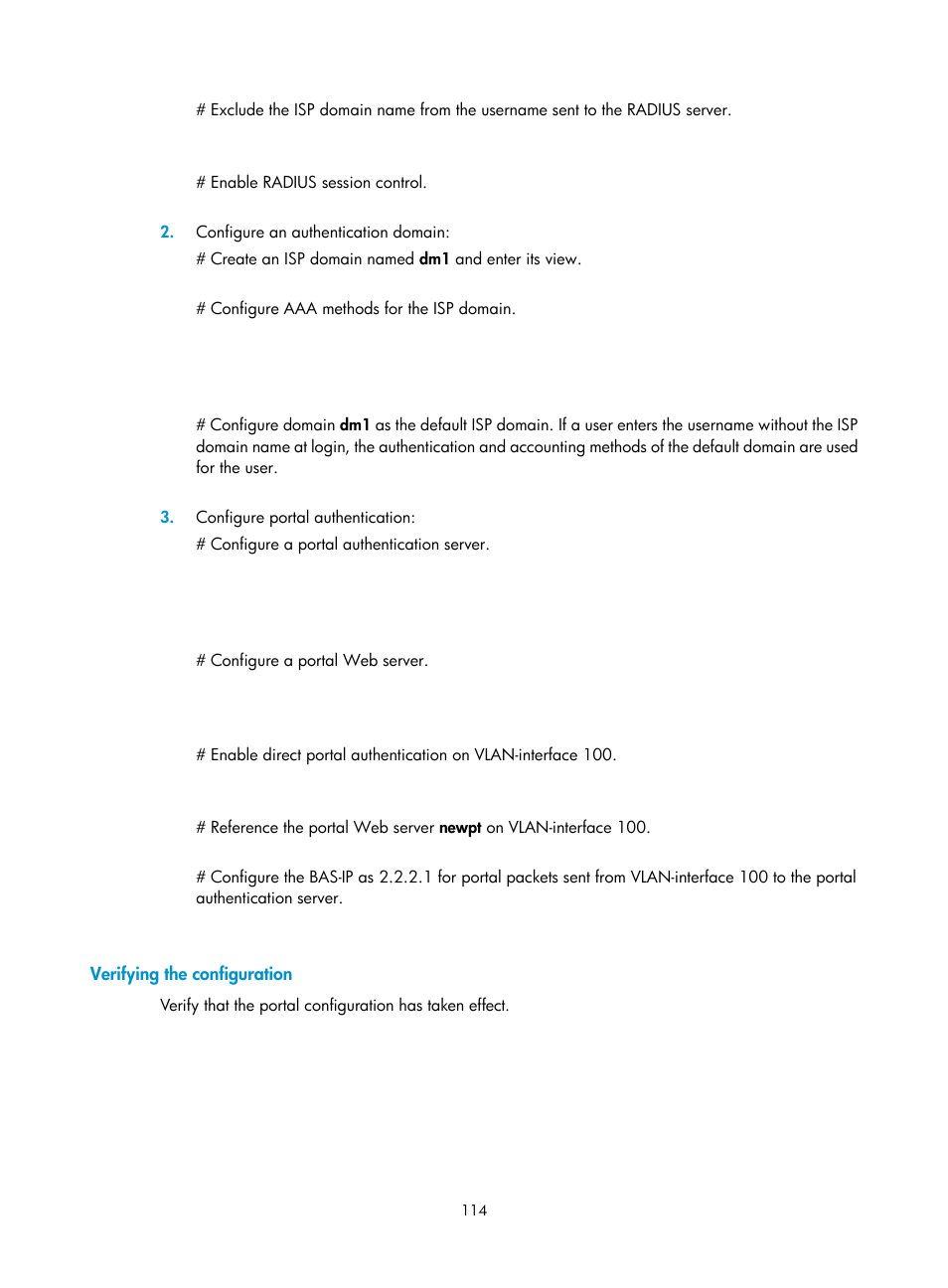 Verifying the configuration | H3C Technologies H3C S6300 Series Switches User Manual | Page 129 / 413