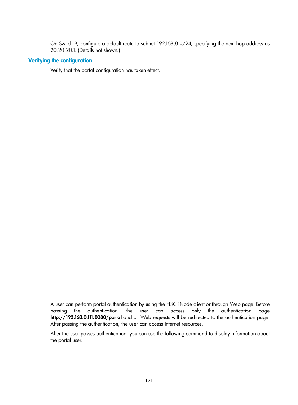 Verifying the configuration | H3C Technologies H3C S6300 Series Switches User Manual | Page 136 / 413