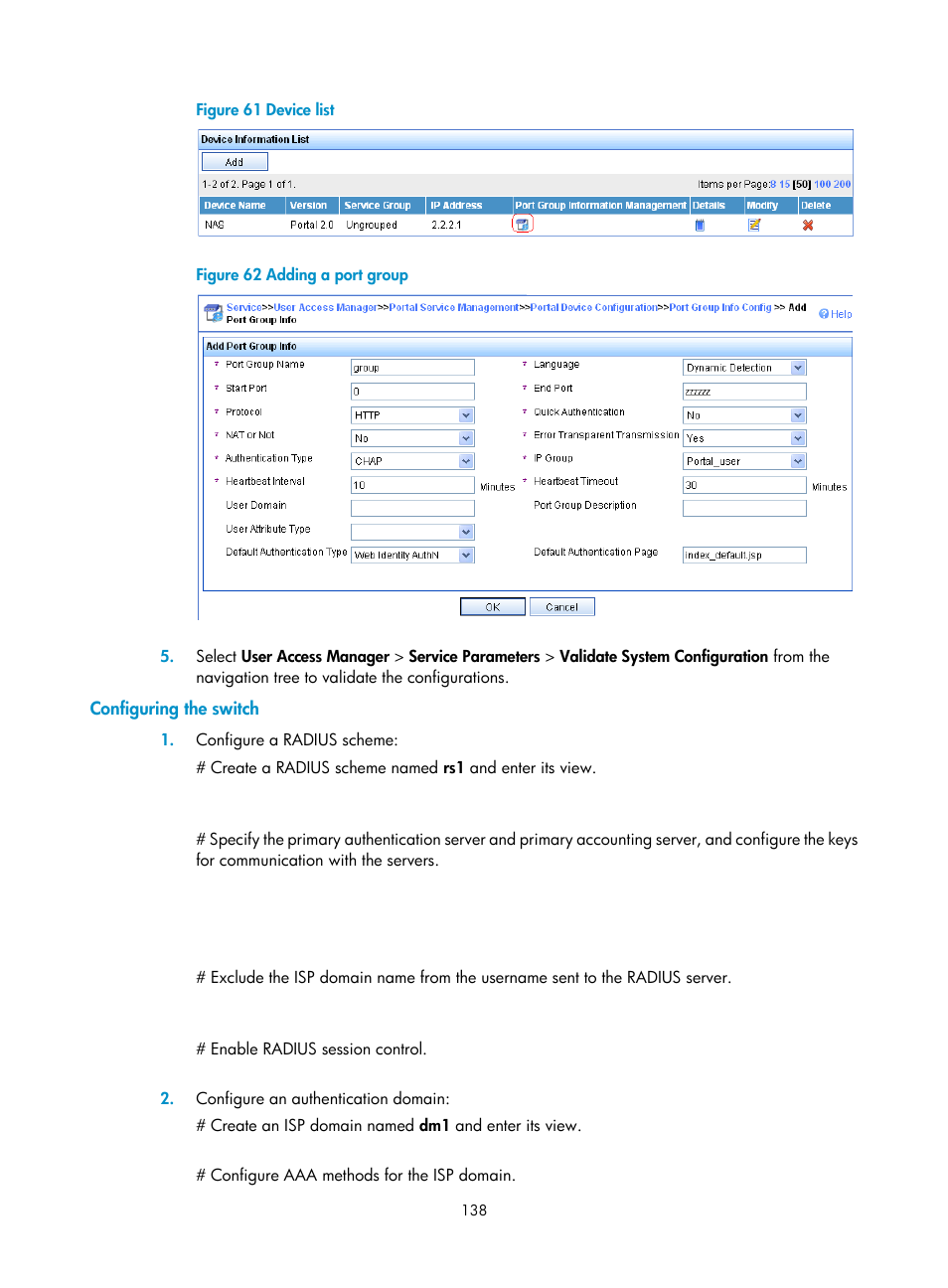 Configuring the switch, Own in, Figure 61 | Figure 62 | H3C Technologies H3C S6300 Series Switches User Manual | Page 153 / 413