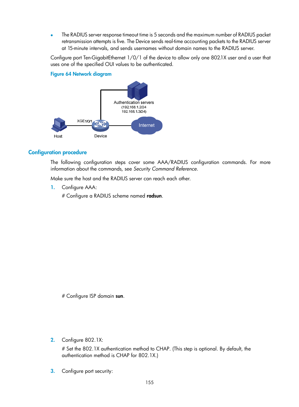 Configuration procedure | H3C Technologies H3C S6300 Series Switches User Manual | Page 170 / 413