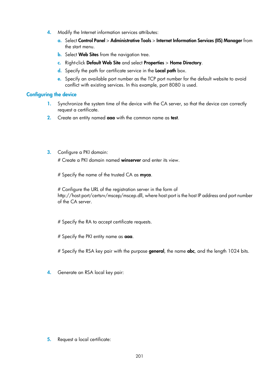 Configuring the device | H3C Technologies H3C S6300 Series Switches User Manual | Page 216 / 413