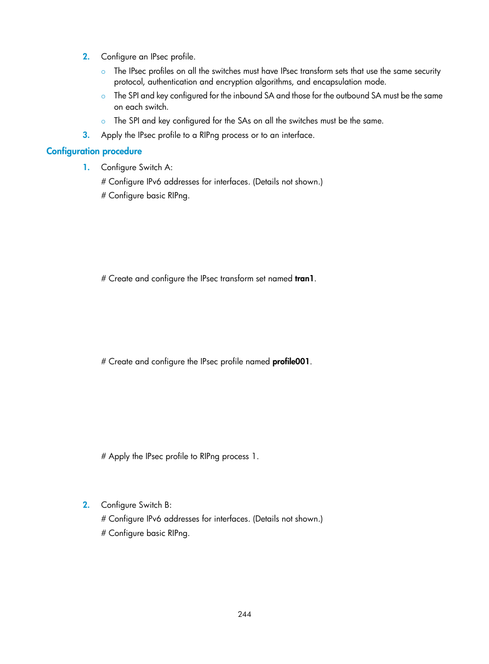 Configuration procedure | H3C Technologies H3C S6300 Series Switches User Manual | Page 259 / 413