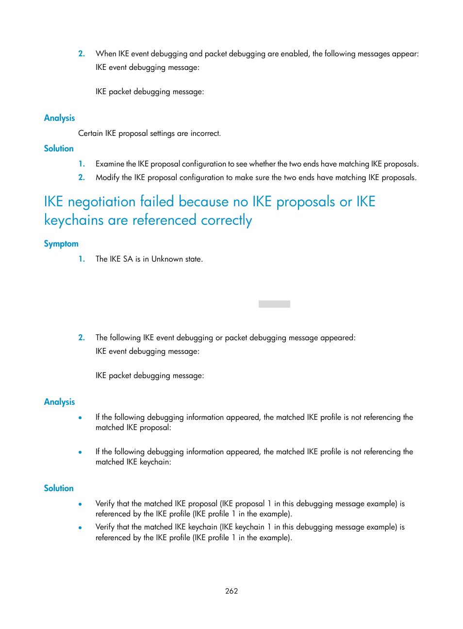 Analysis, Solution, Symptom | H3C Technologies H3C S6300 Series Switches User Manual | Page 277 / 413