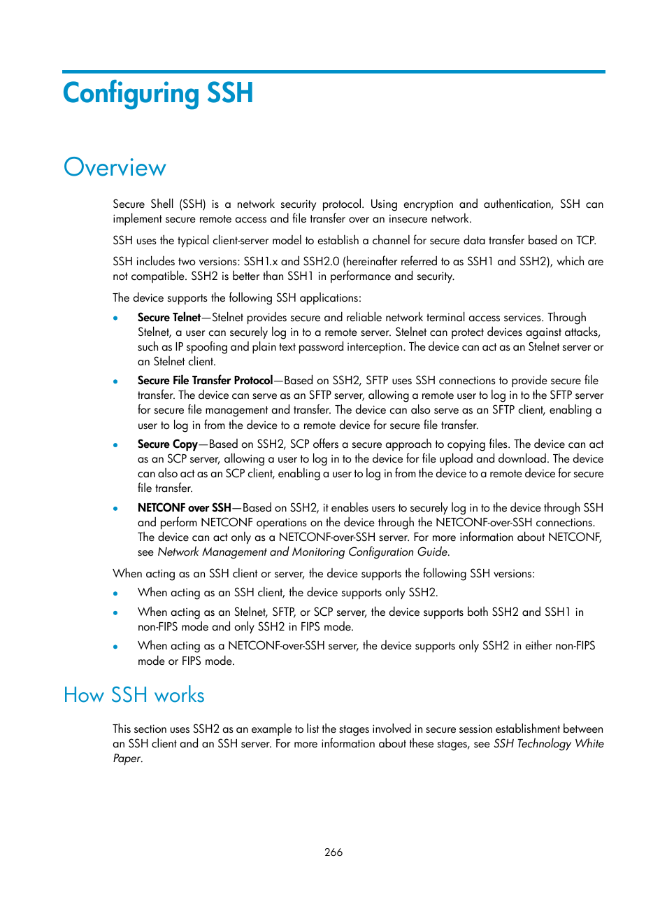 Configuring ssh, Overview, How ssh works | H3C Technologies H3C S6300 Series Switches User Manual | Page 281 / 413