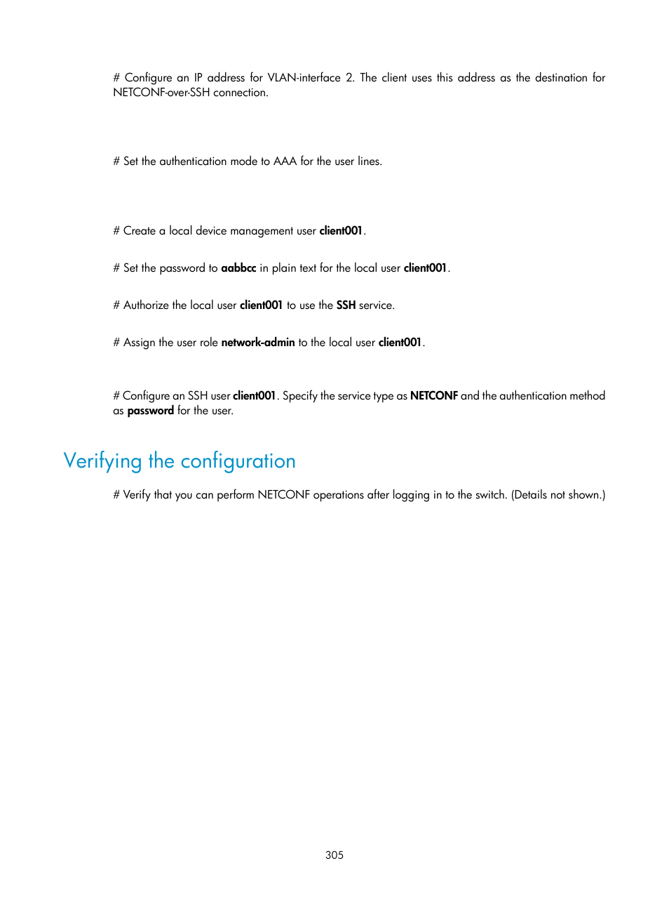 Verifying the configuration | H3C Technologies H3C S6300 Series Switches User Manual | Page 320 / 413