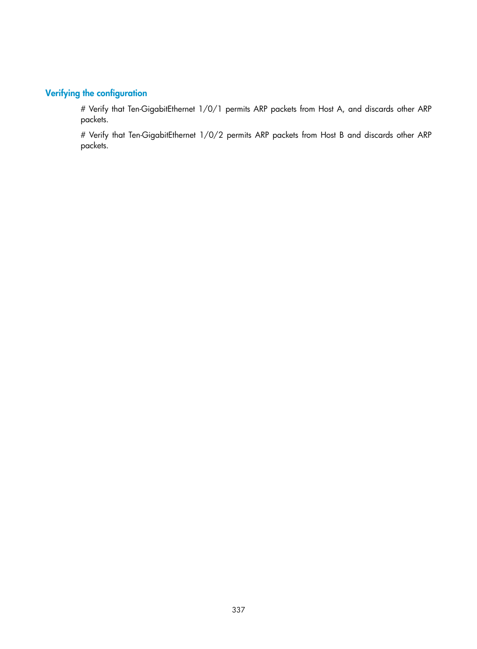 Verifying the configuration | H3C Technologies H3C S6300 Series Switches User Manual | Page 352 / 413