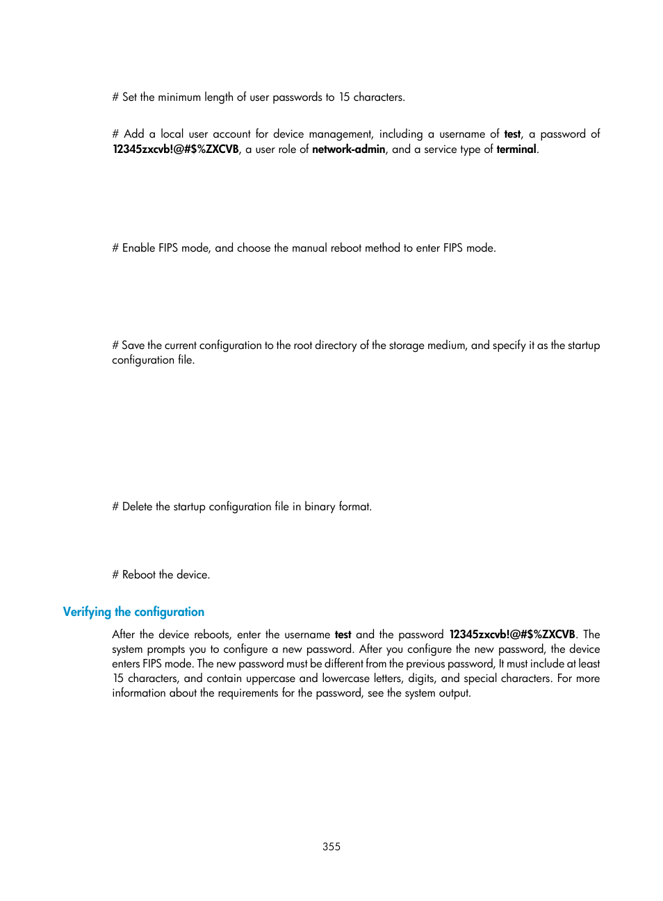 Verifying the configuration | H3C Technologies H3C S6300 Series Switches User Manual | Page 370 / 413