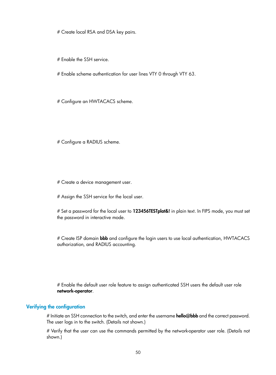 Verifying the configuration | H3C Technologies H3C S6300 Series Switches User Manual | Page 65 / 413