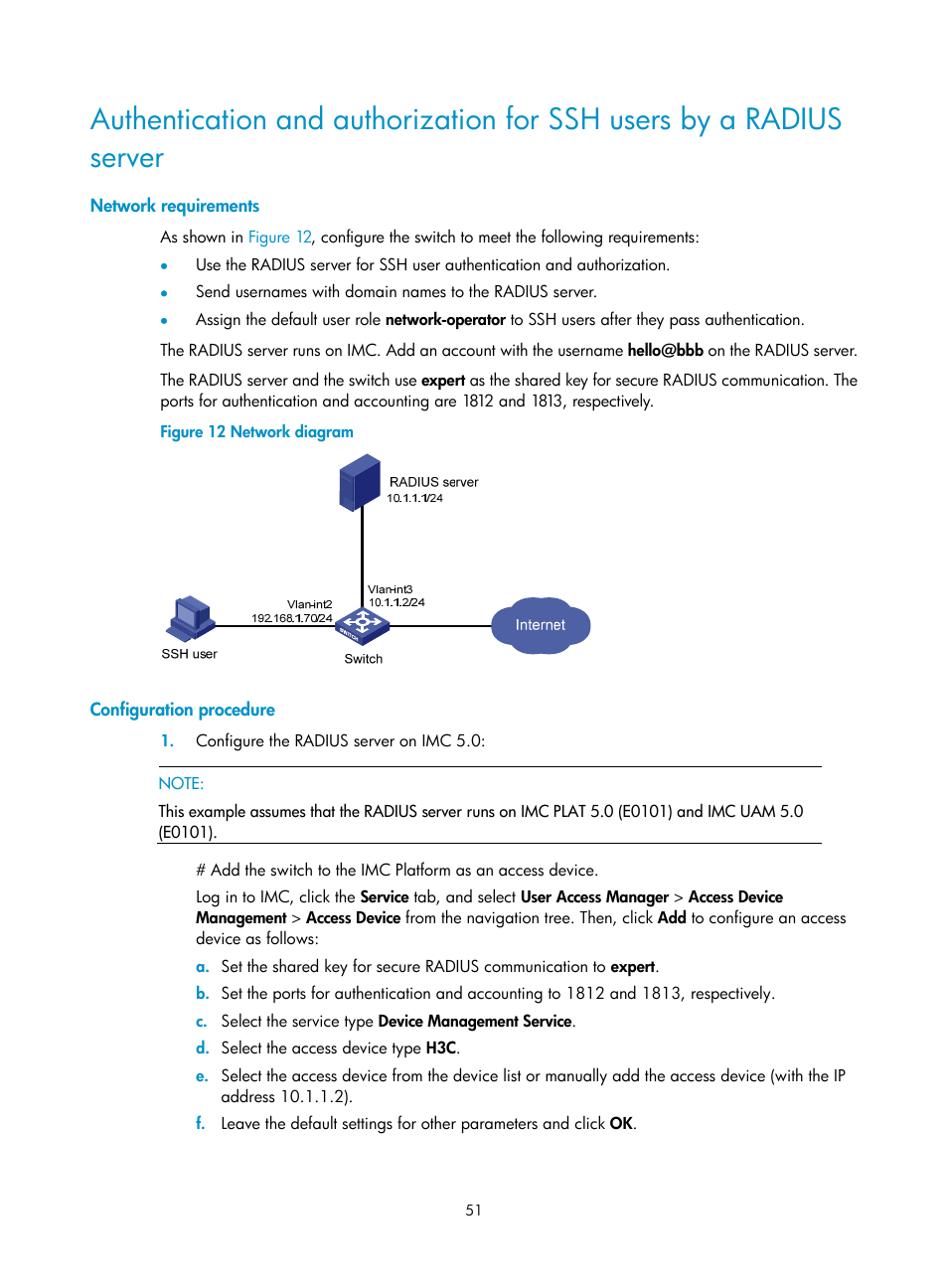 Network requirements, Configuration procedure | H3C Technologies H3C S6300 Series Switches User Manual | Page 66 / 413