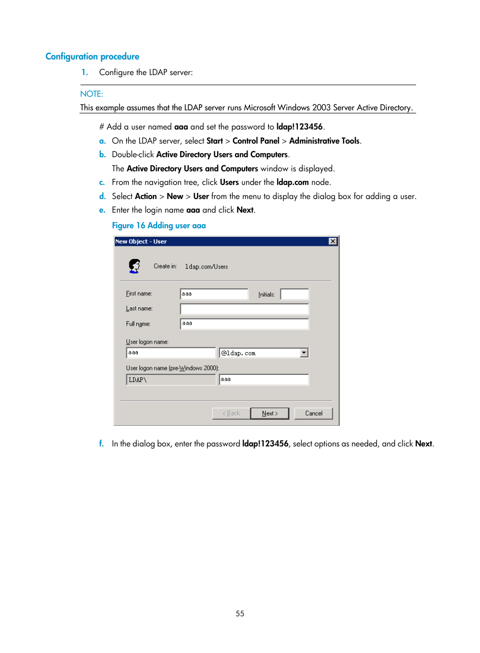 Configuration procedure | H3C Technologies H3C S6300 Series Switches User Manual | Page 70 / 413