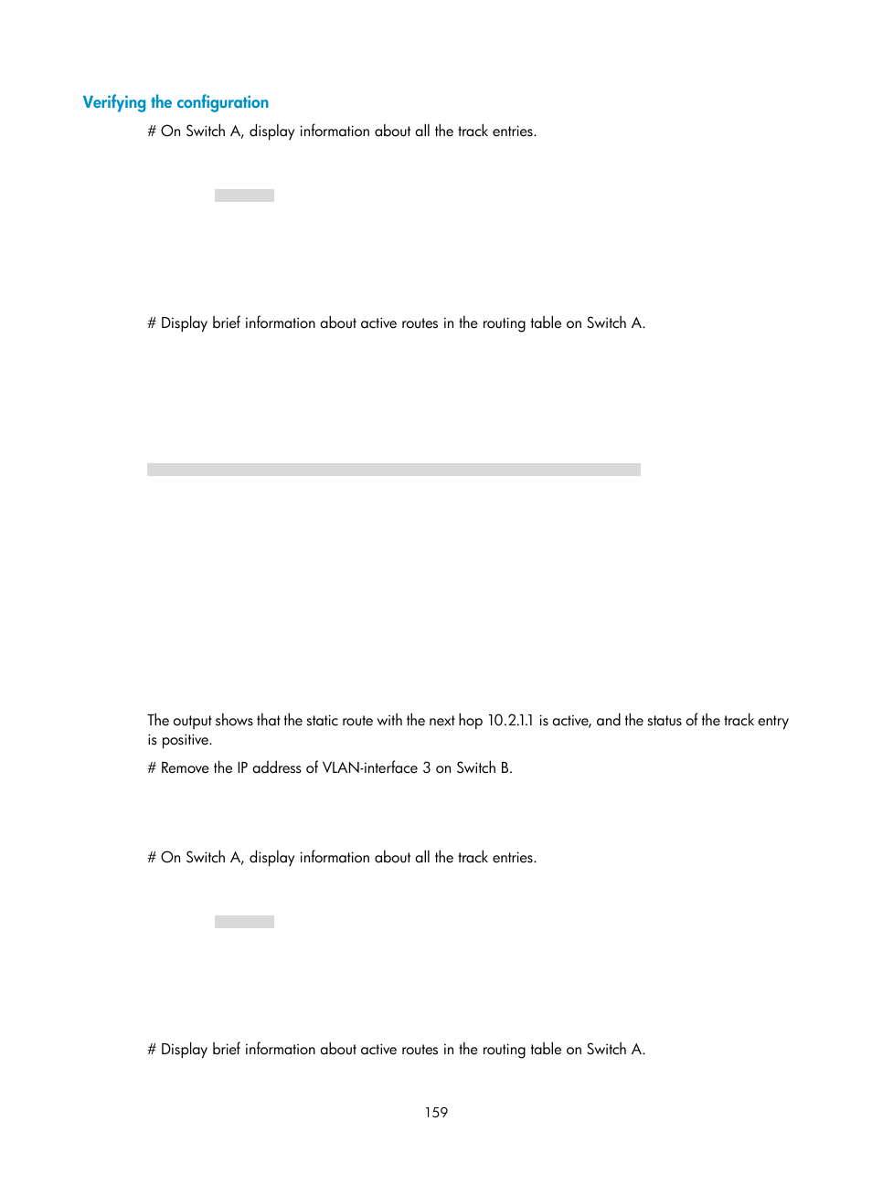 Verifying the configuration | H3C Technologies H3C S6300 Series Switches User Manual | Page 172 / 306