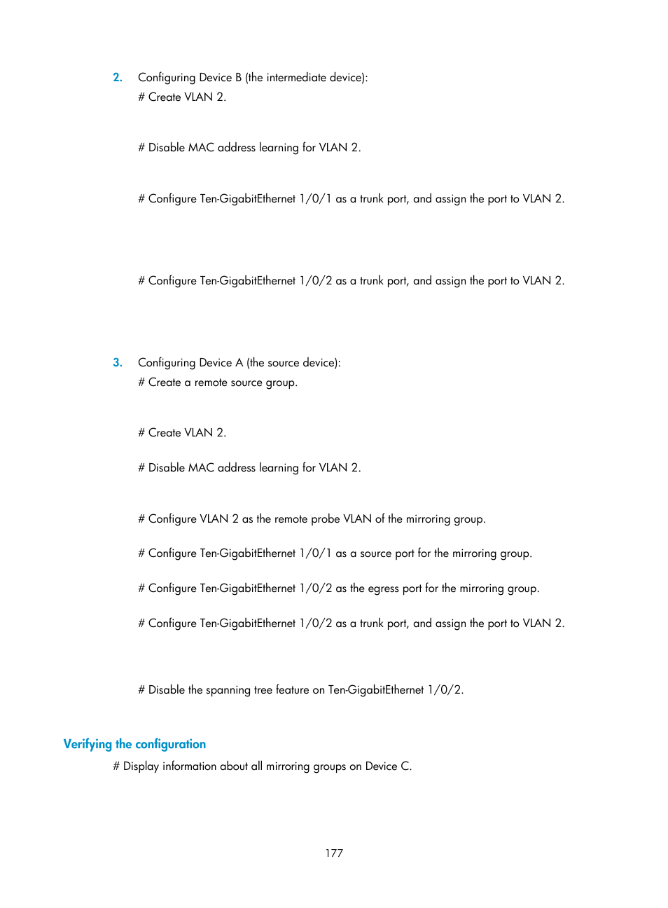 Verifying the configuration | H3C Technologies H3C S6300 Series Switches User Manual | Page 190 / 306