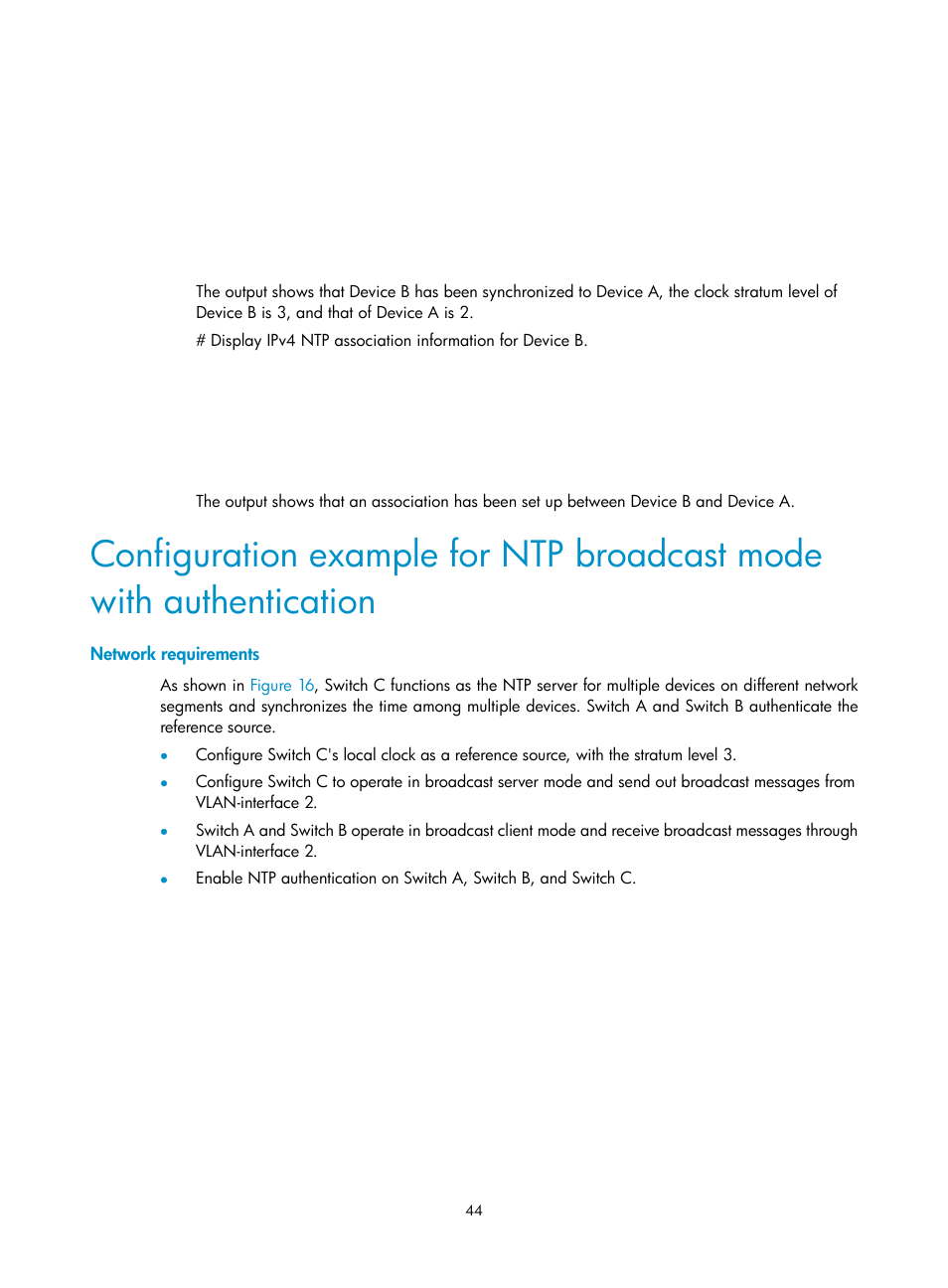 Network requirements | H3C Technologies H3C S6300 Series Switches User Manual | Page 57 / 306