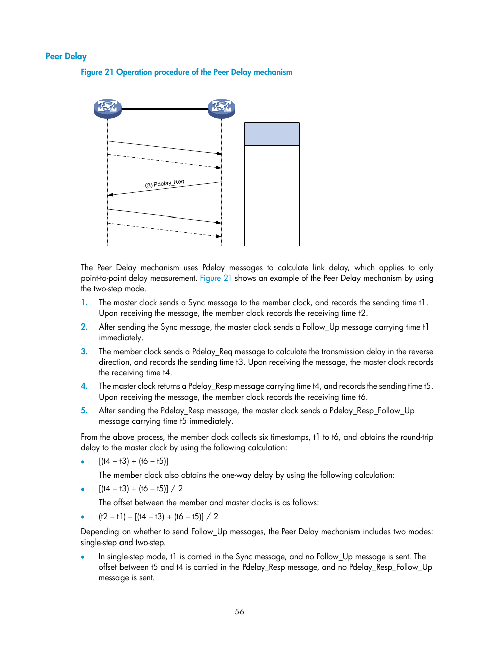 Peer delay | H3C Technologies H3C S6300 Series Switches User Manual | Page 69 / 306