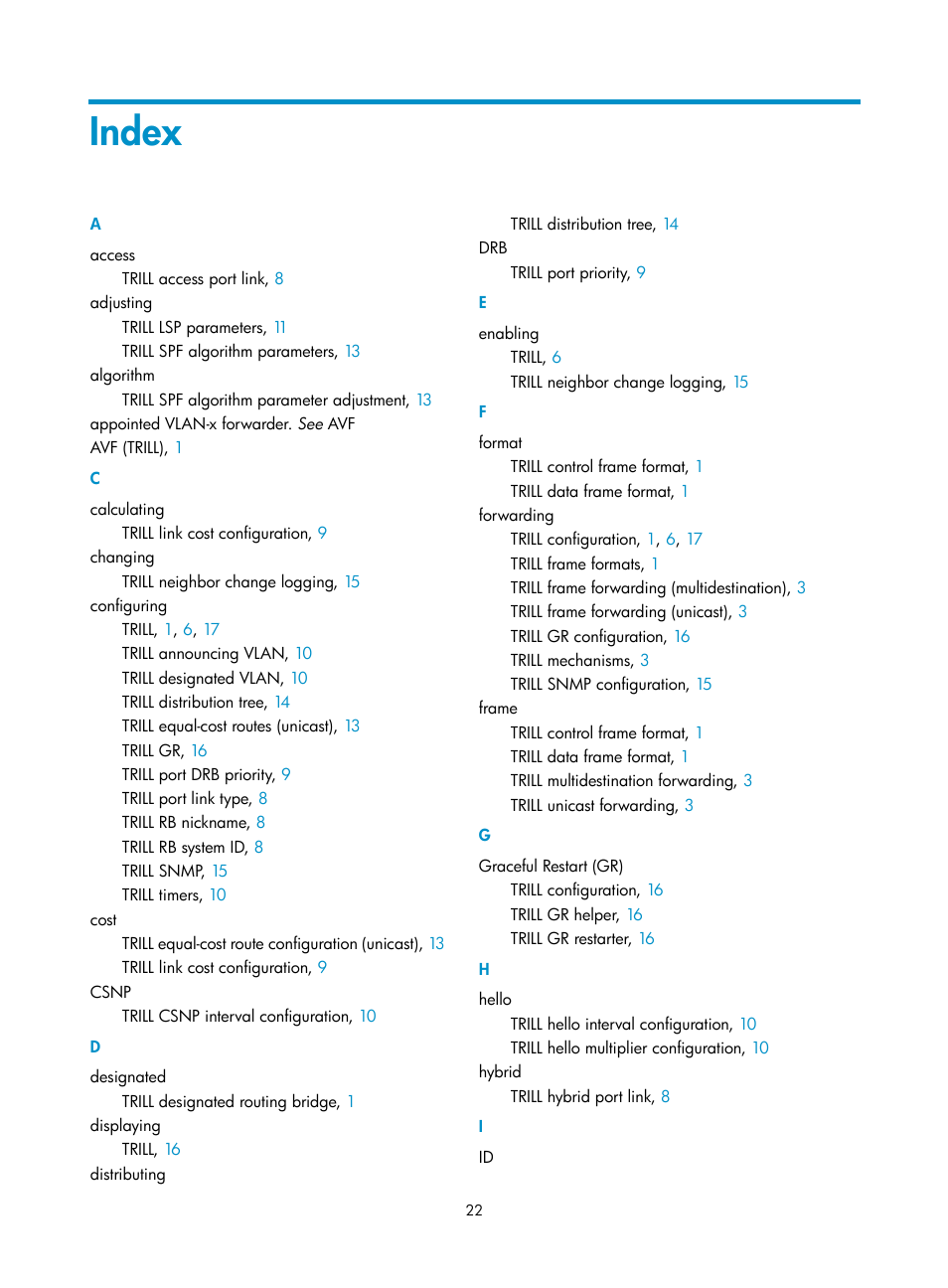 Index | H3C Technologies H3C S6300 Series Switches User Manual | Page 29 / 31