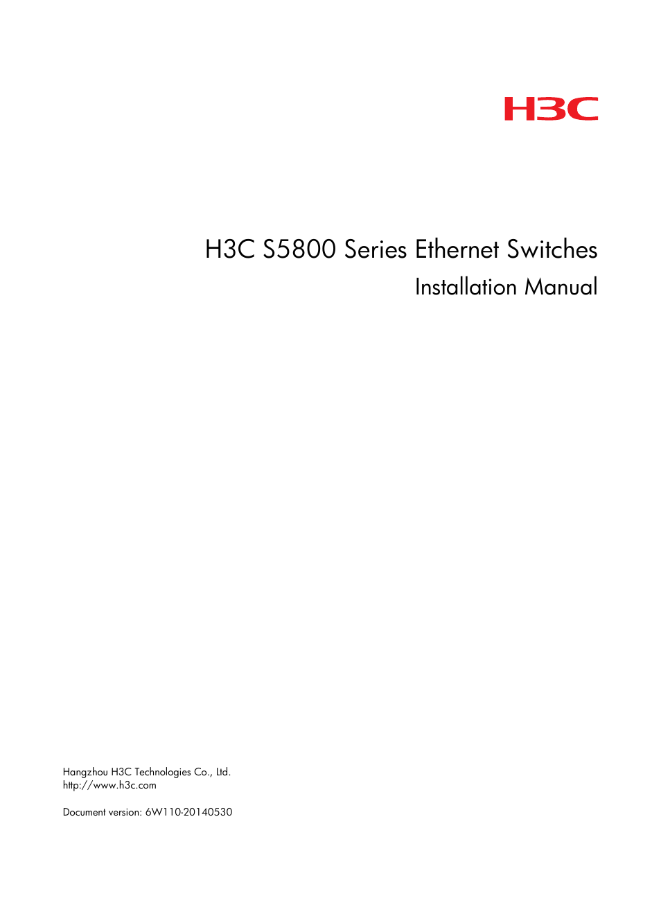 H3C Technologies H3C S5800 Series Switches User Manual | 103 pages