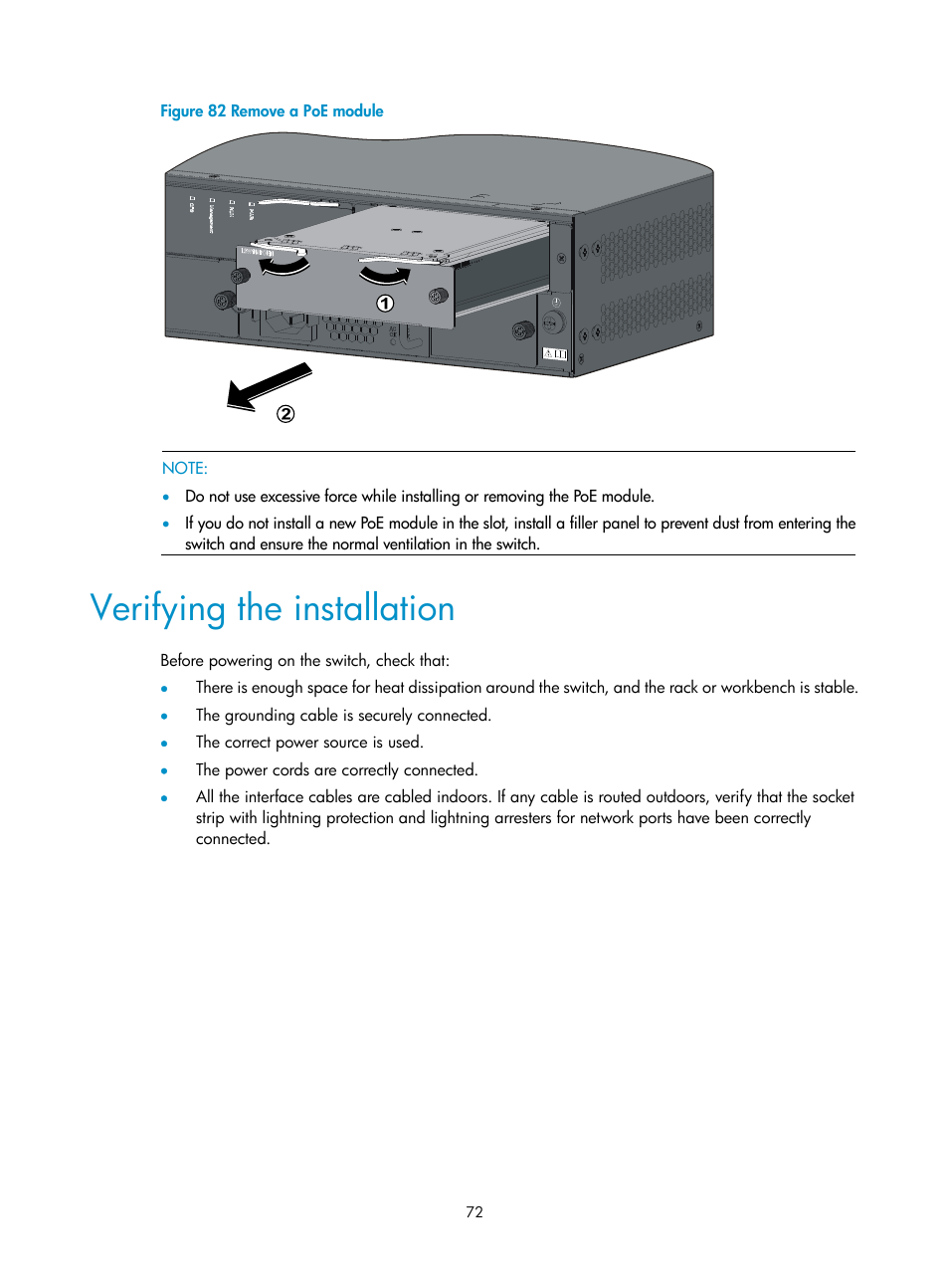 Verifying the installation, Figure 82 | H3C Technologies H3C S5800 Series Switches User Manual | Page 82 / 103