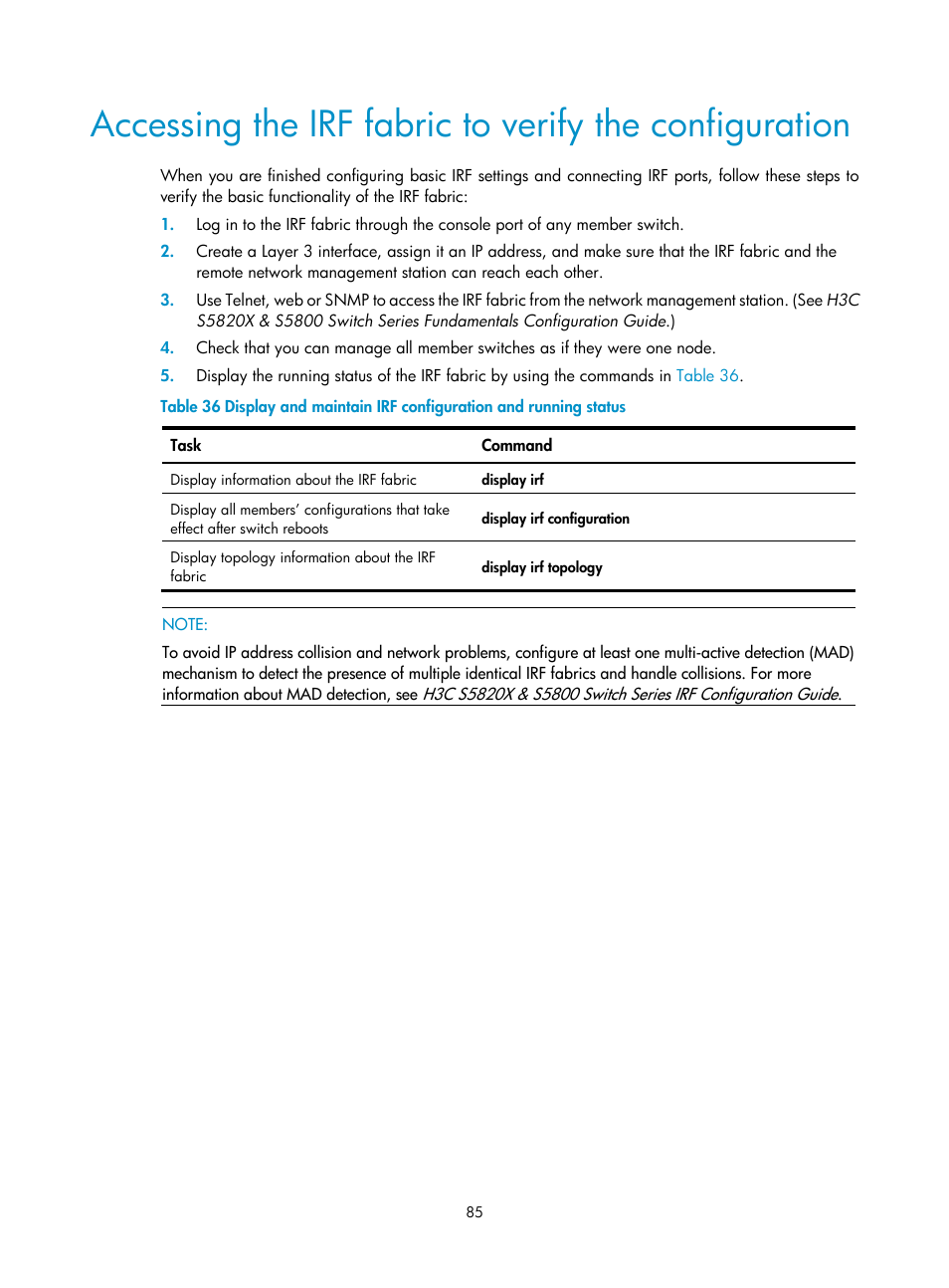 H3C Technologies H3C S5800 Series Switches User Manual | Page 95 / 103