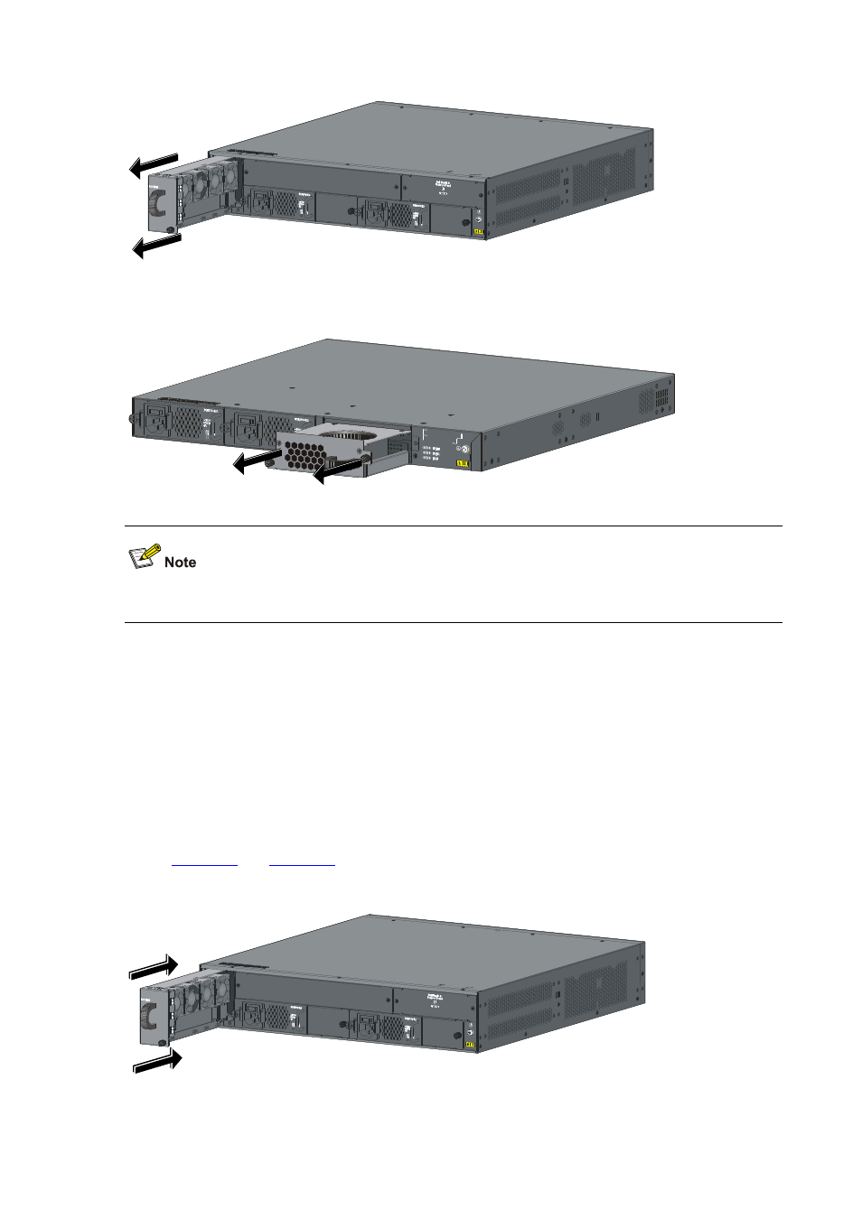 Installing a fan tray, Figure 2-3, Figure 2-4 | H3C Technologies H3C S5800 Series Switches User Manual | Page 12 / 14