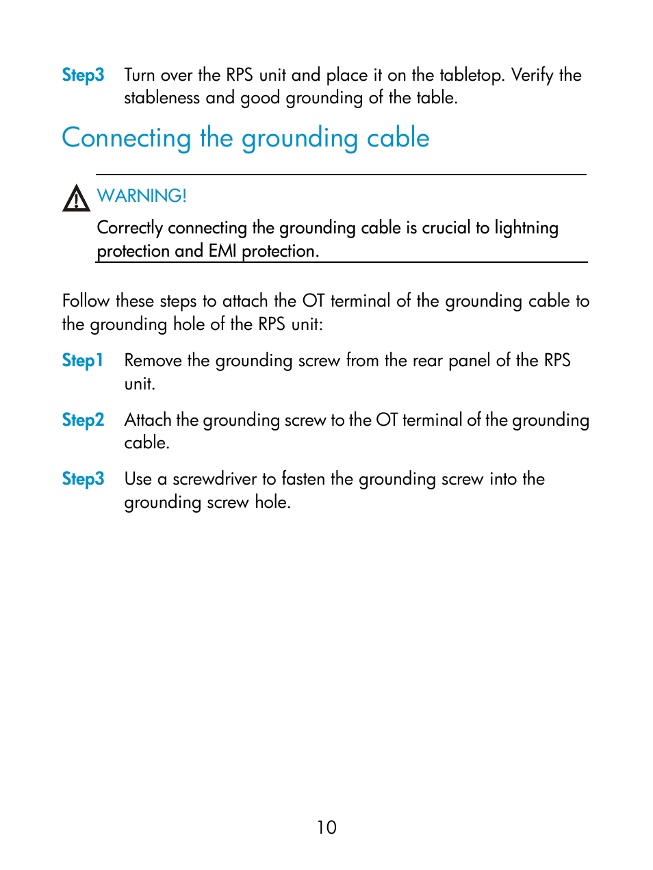 Connecting the grounding cable | H3C Technologies H3C S5800 Series Switches User Manual | Page 14 / 17