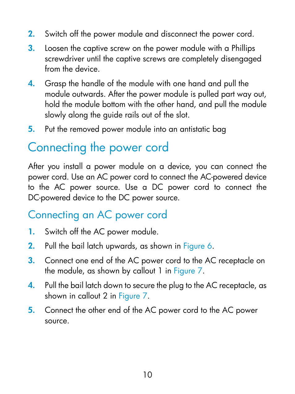 Connecting the power cord, Connecting an ac power cord | H3C Technologies H3C S5800 Series Switches User Manual | Page 14 / 16