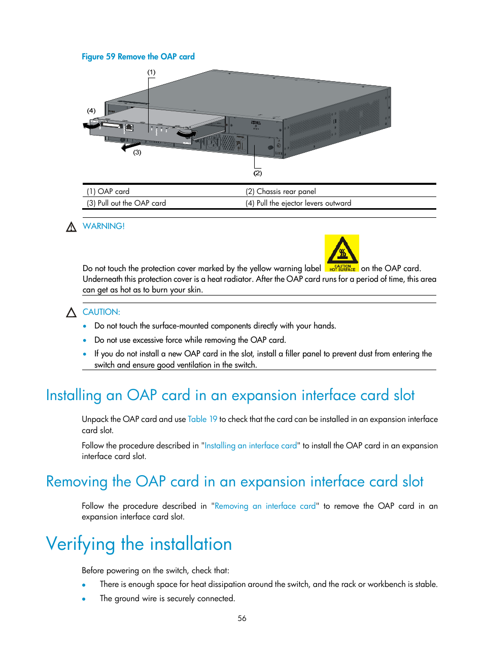 Verifying the installation, 4 in, Figure 59 | 3 in | H3C Technologies H3C S5820X Series Switches User Manual | Page 66 / 85