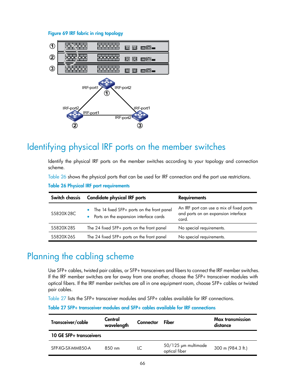 Planning the cabling scheme | H3C Technologies H3C S5820X Series Switches User Manual | Page 76 / 85