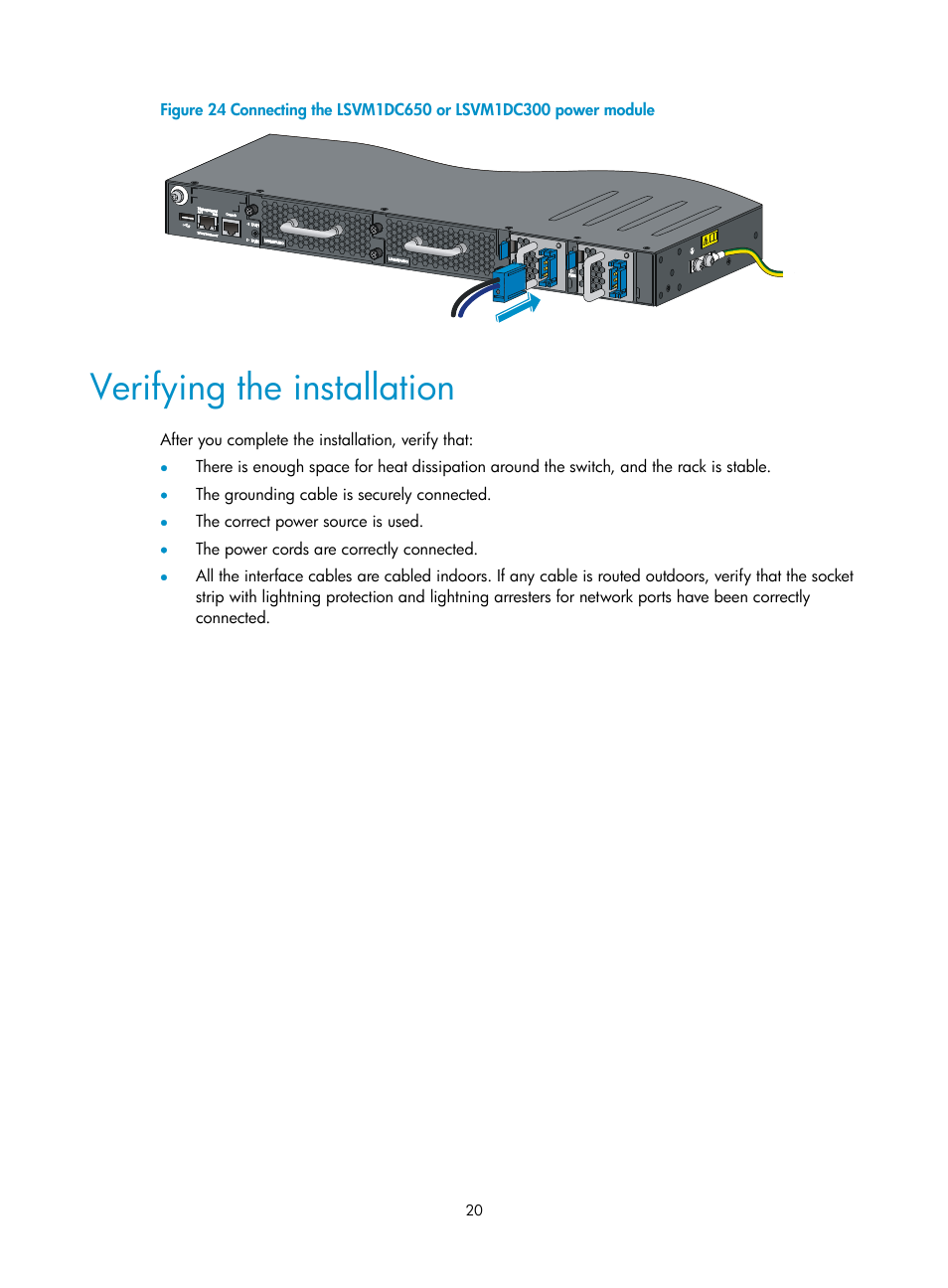 Verifying the installation, Figure | H3C Technologies H3C S5820V2 Series Switches User Manual | Page 28 / 67