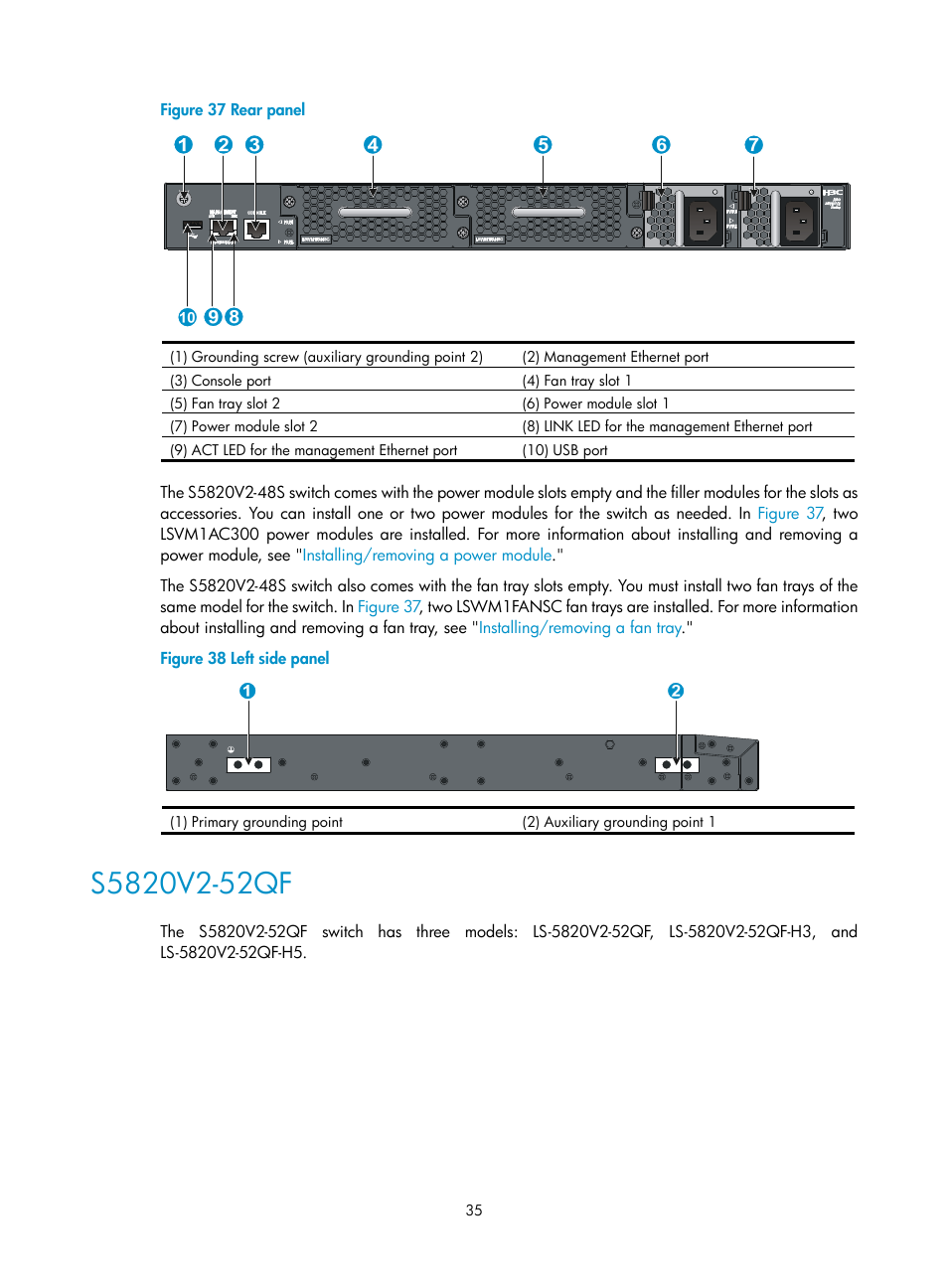 S5820v2-52qf | H3C Technologies H3C S5820V2 Series Switches User Manual | Page 43 / 67