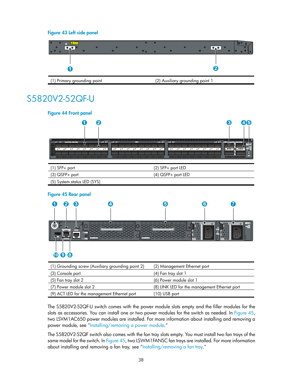 S5820v2-52qf-u | H3C Technologies H3C S5820V2 Series Switches User Manual | Page 46 / 67