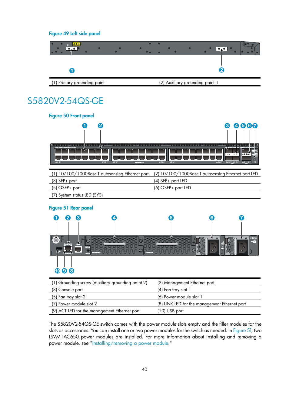 S5820v2-54qs-ge | H3C Technologies H3C S5820V2 Series Switches User Manual | Page 48 / 67