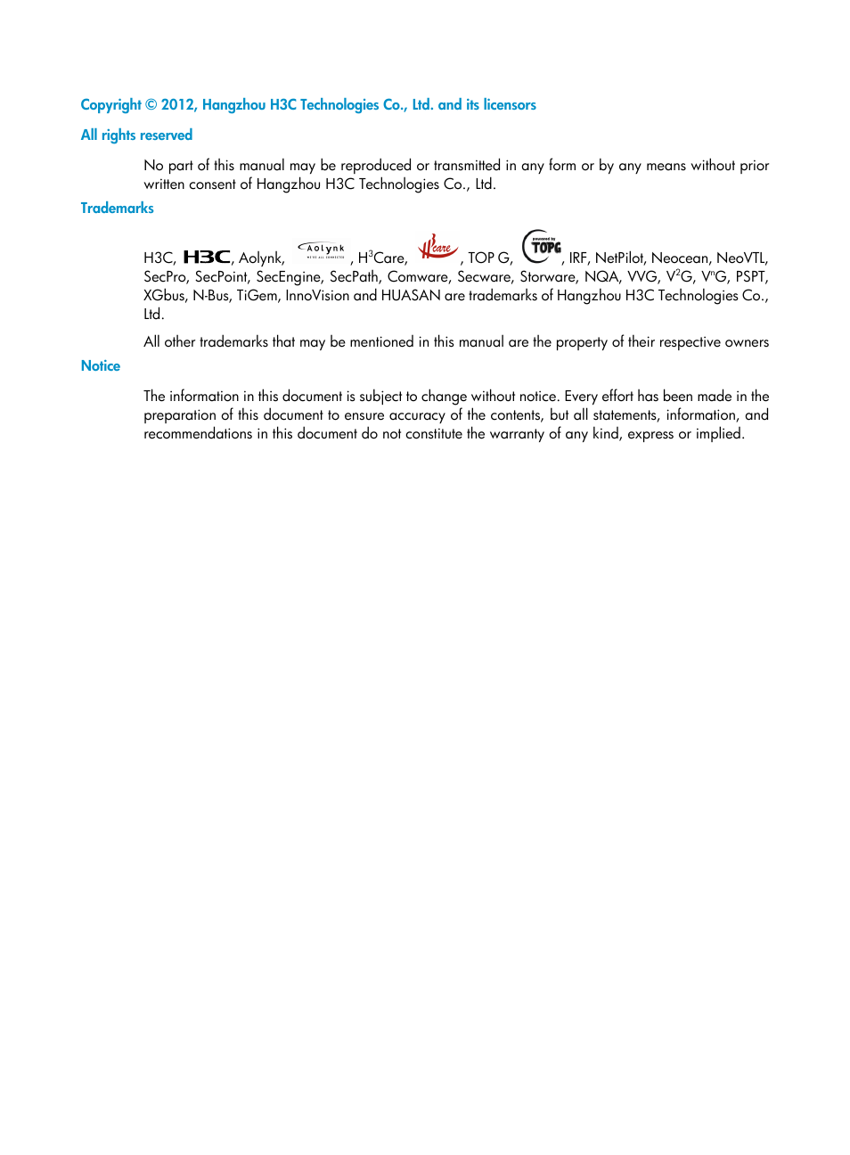 H3C Technologies H3C S5820V2 Series Switches User Manual | Page 2 / 29