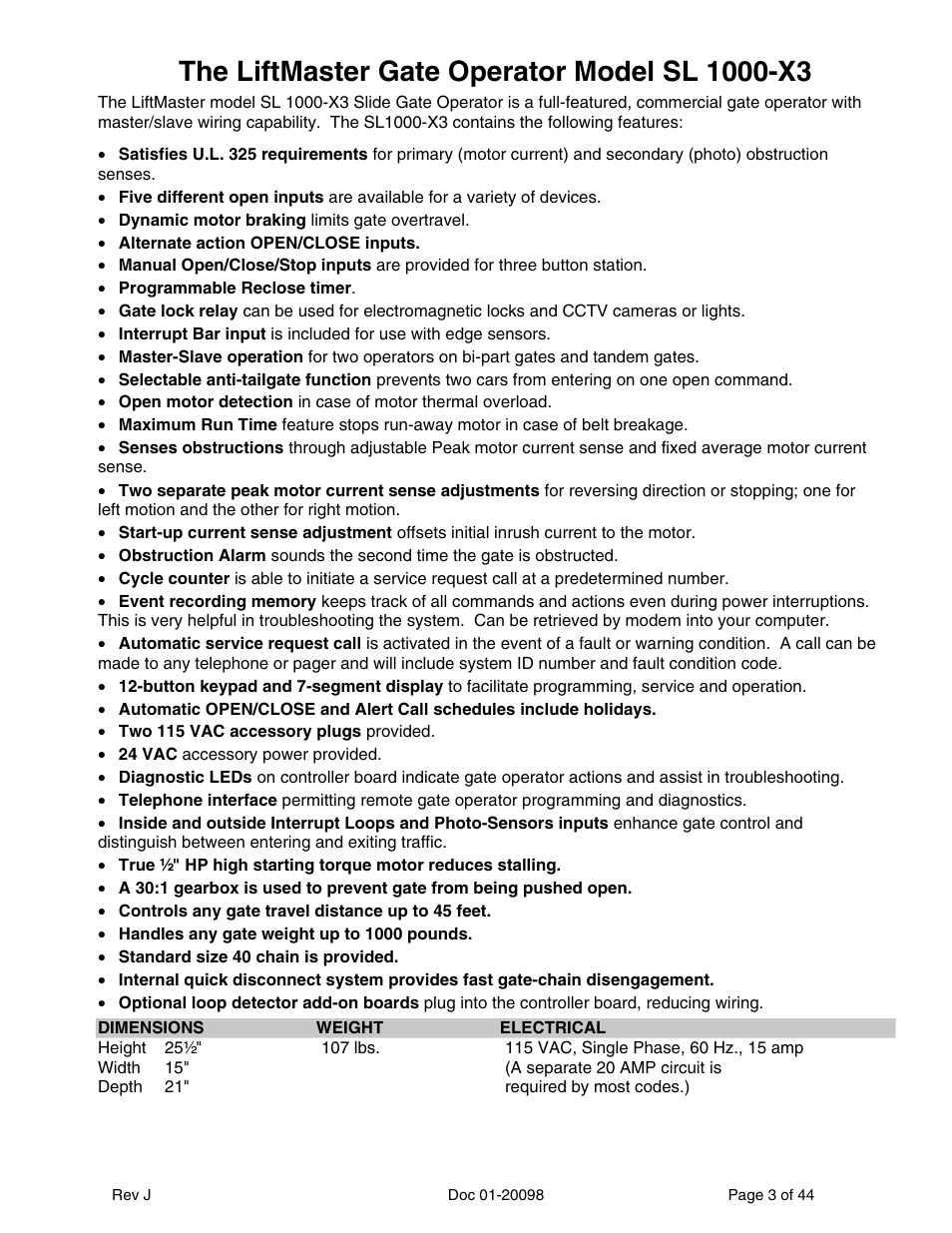Chamberlain SL 1000-X3 User Manual | Page 3 / 44