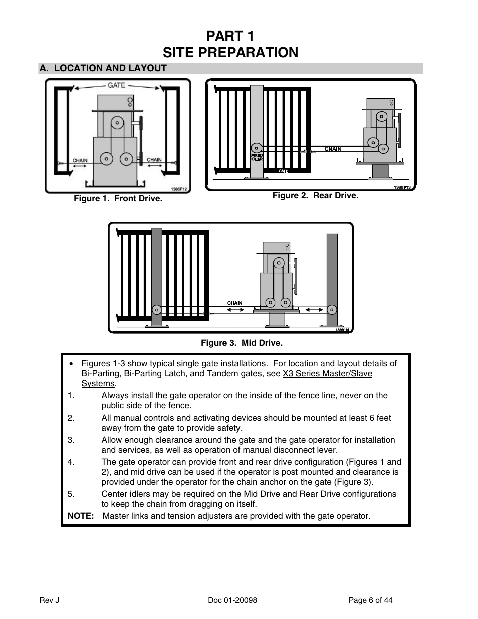 Part 1 site preparation | Chamberlain SL 1000-X3 User Manual | Page 6 / 44