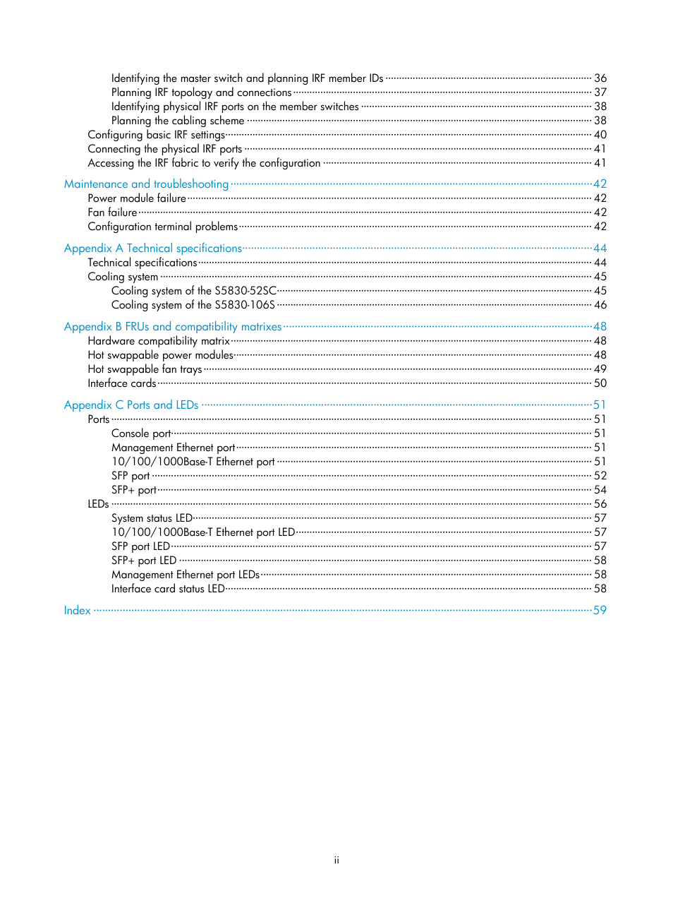 H3C Technologies H3C S5830 Series Switches User Manual | Page 6 / 65