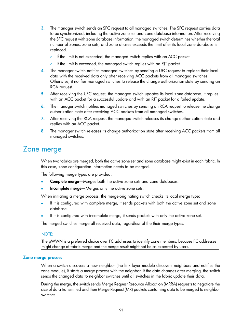 Zone merge, Zone merge process | H3C Technologies H3C S5830V2 Series Switches User Manual | Page 102 / 235