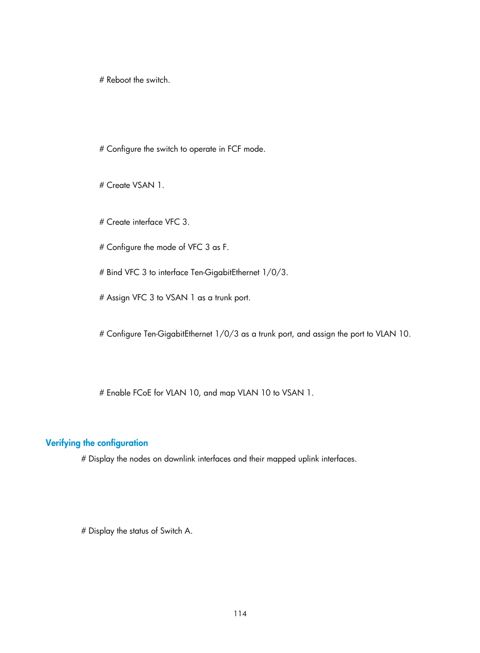 Verifying the configuration | H3C Technologies H3C S5830V2 Series Switches User Manual | Page 125 / 235