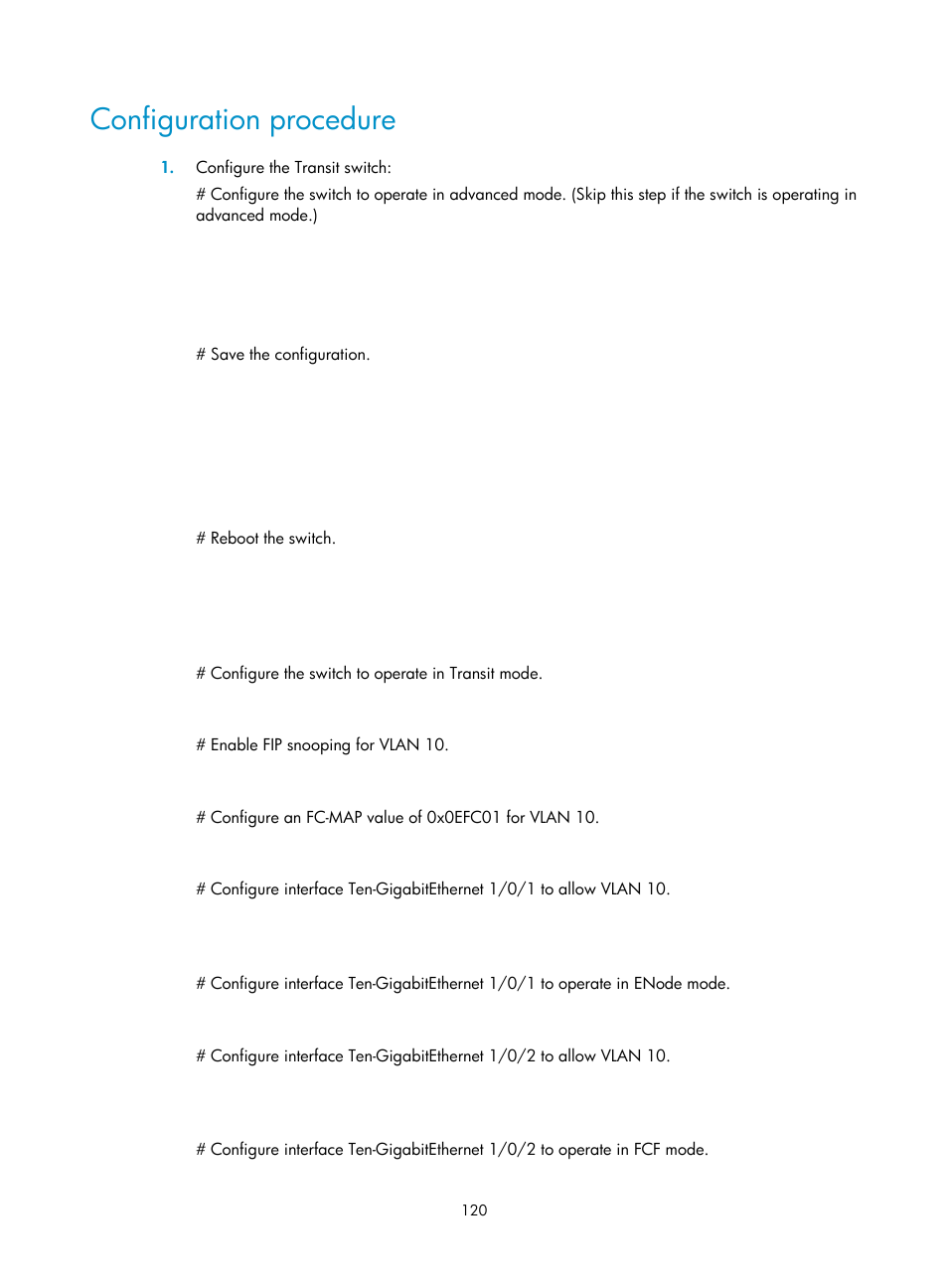 Configuration procedure | H3C Technologies H3C S5830V2 Series Switches User Manual | Page 131 / 235