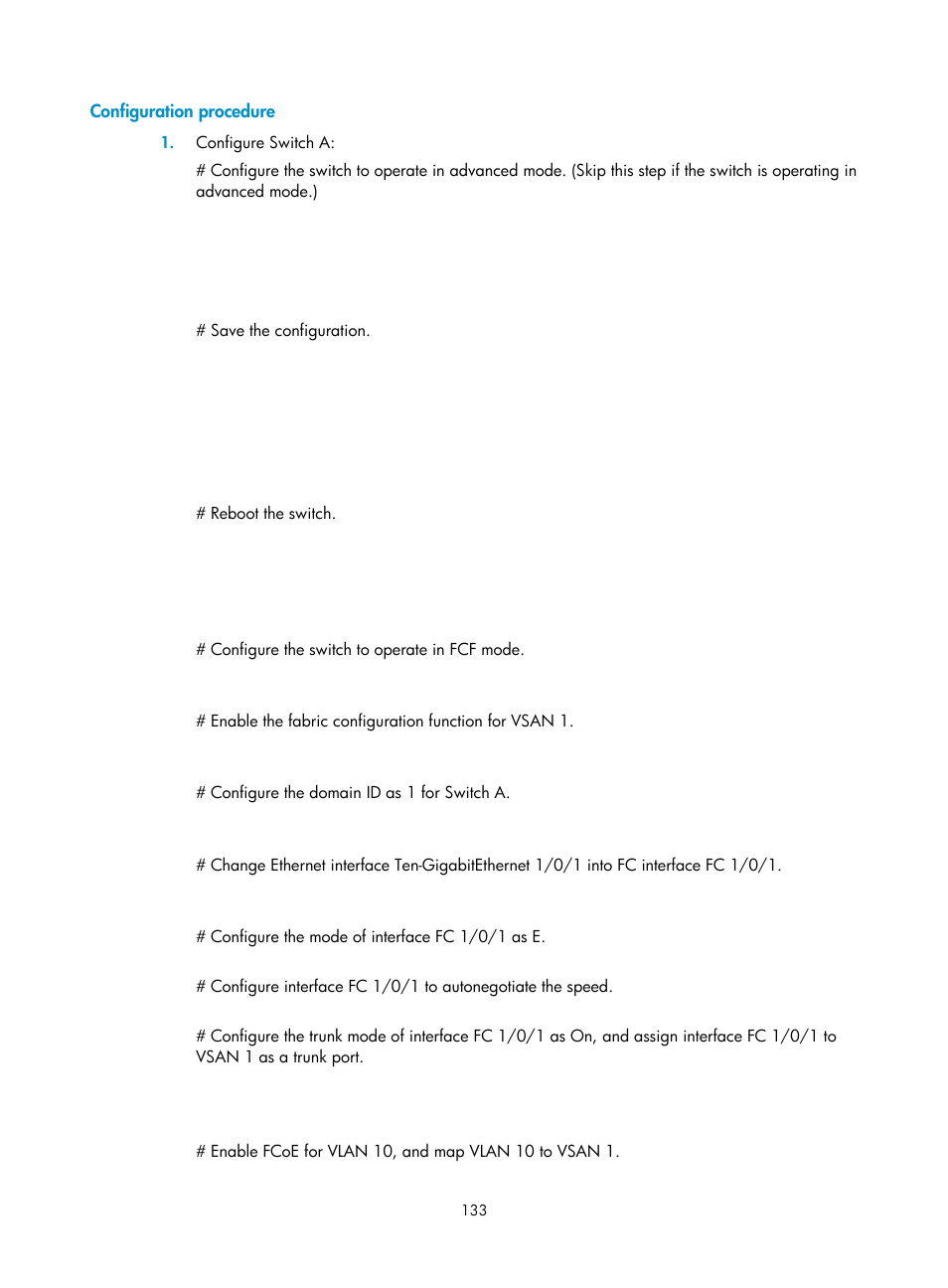 Configuration procedure | H3C Technologies H3C S5830V2 Series Switches User Manual | Page 144 / 235