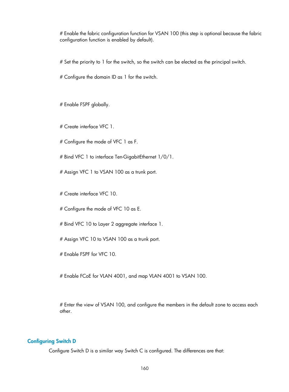 Configuring switch d | H3C Technologies H3C S5830V2 Series Switches User Manual | Page 171 / 235