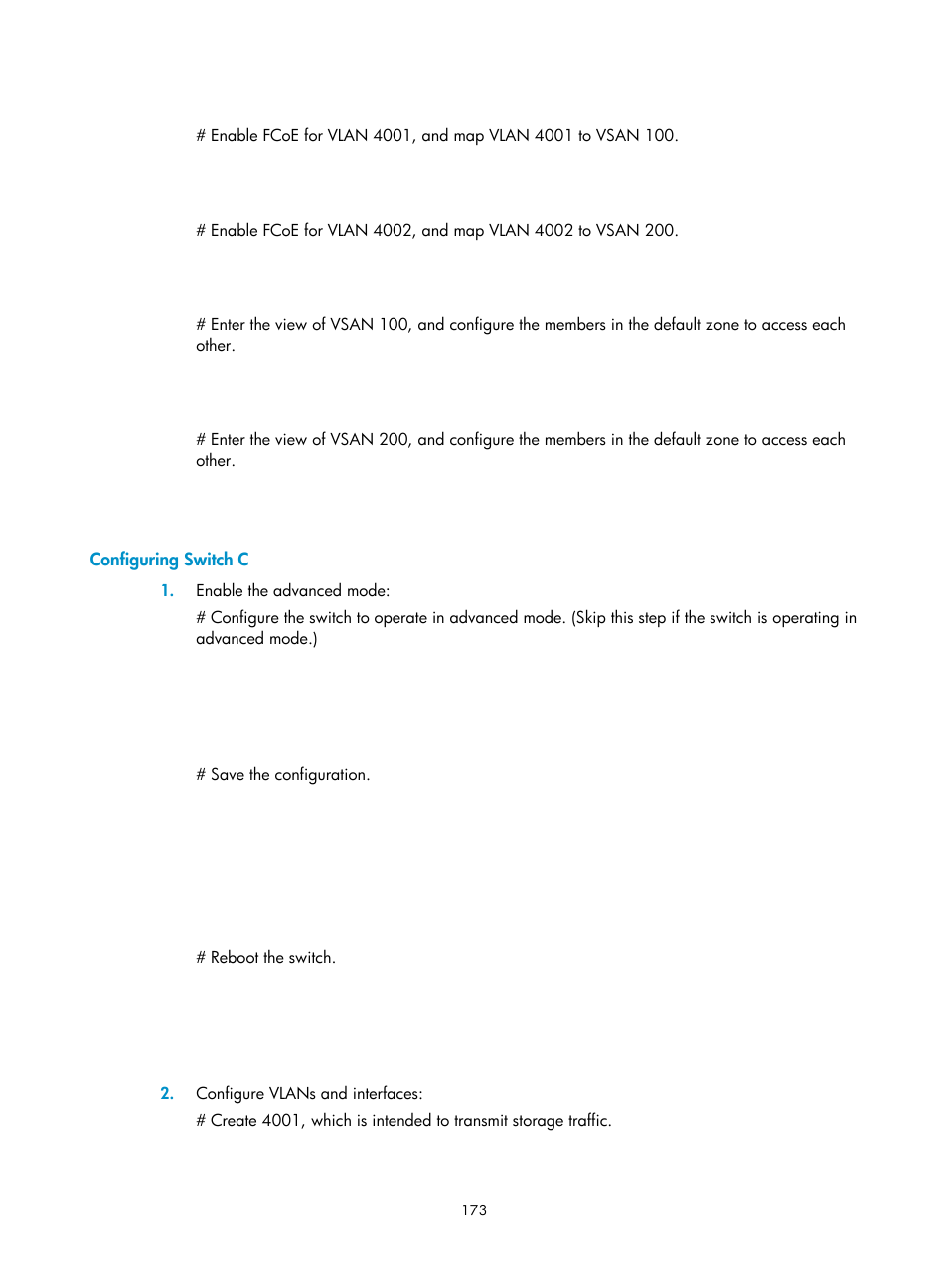 Configuring switch c | H3C Technologies H3C S5830V2 Series Switches User Manual | Page 184 / 235