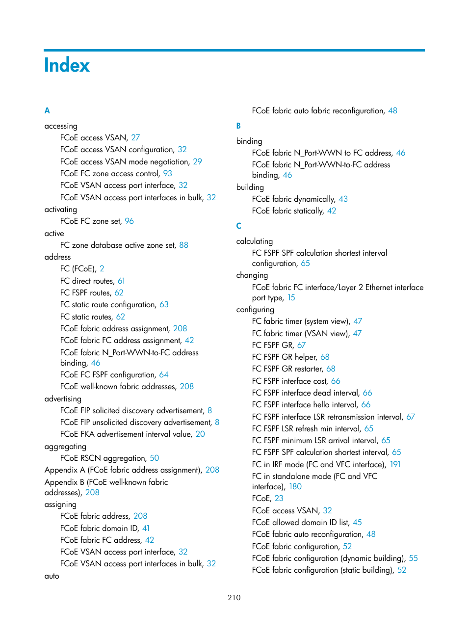 Index | H3C Technologies H3C S5830V2 Series Switches User Manual | Page 221 / 235