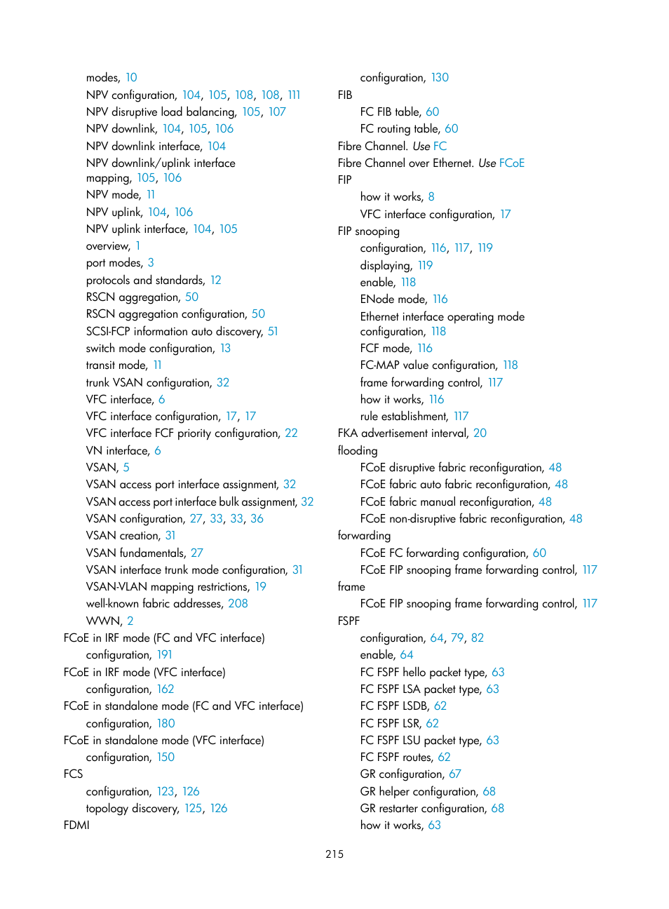 Fdmi, Fspf, Fip snooping | H3C Technologies H3C S5830V2 Series Switches User Manual | Page 226 / 235