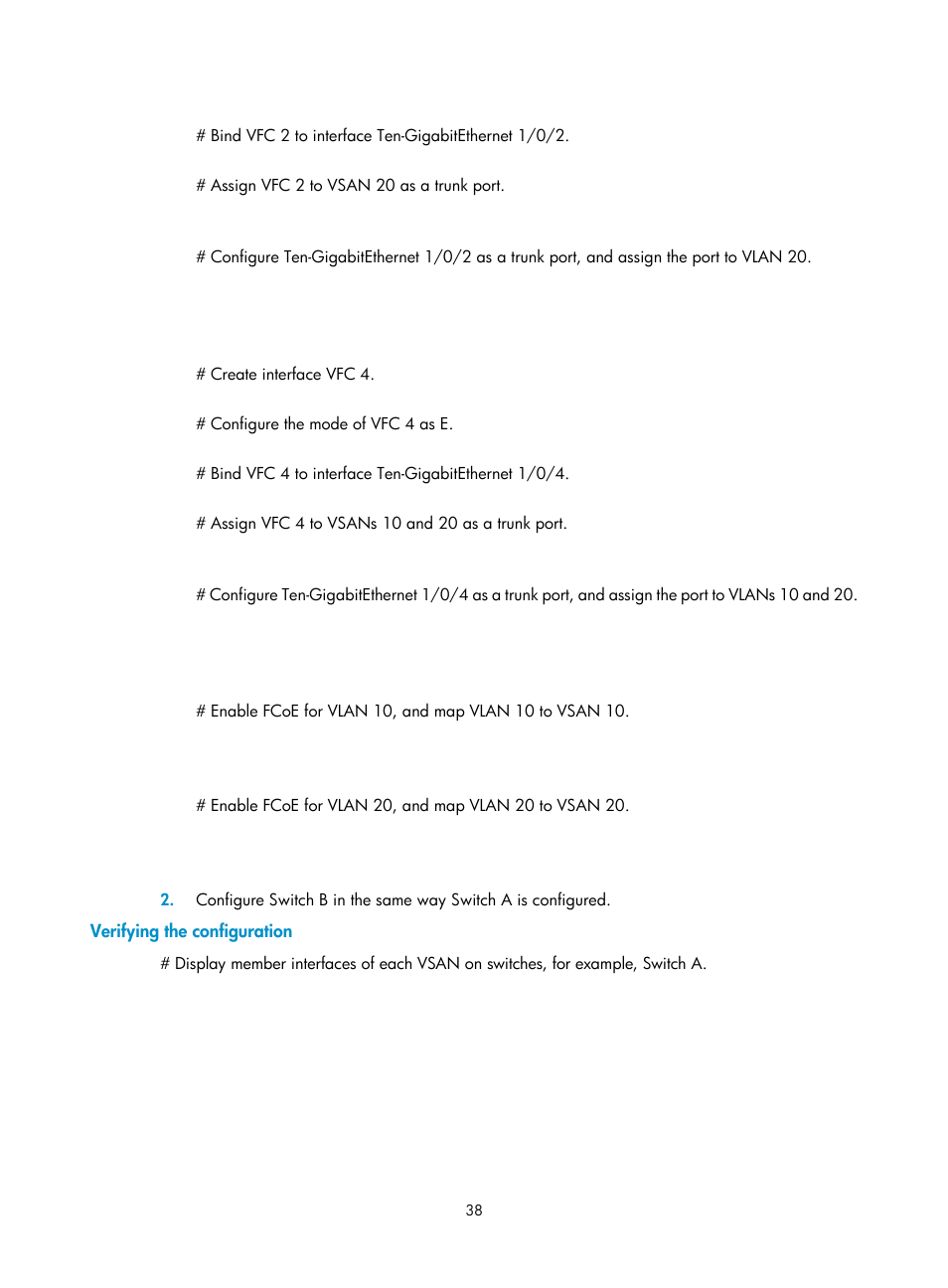 Verifying the configuration | H3C Technologies H3C S5830V2 Series Switches User Manual | Page 49 / 235