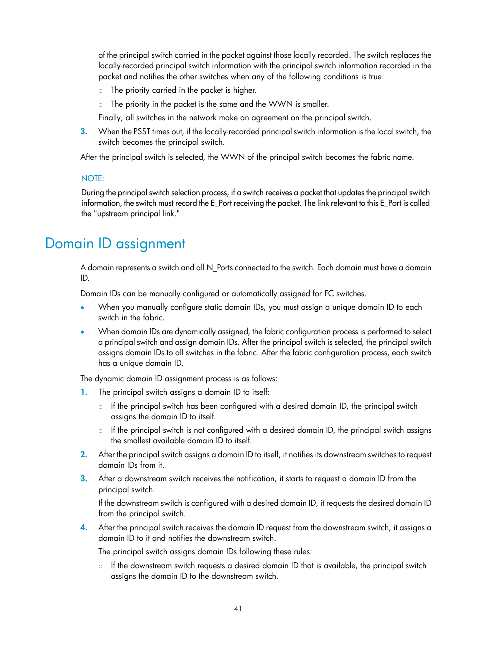 Domain id assignment | H3C Technologies H3C S5830V2 Series Switches User Manual | Page 52 / 235