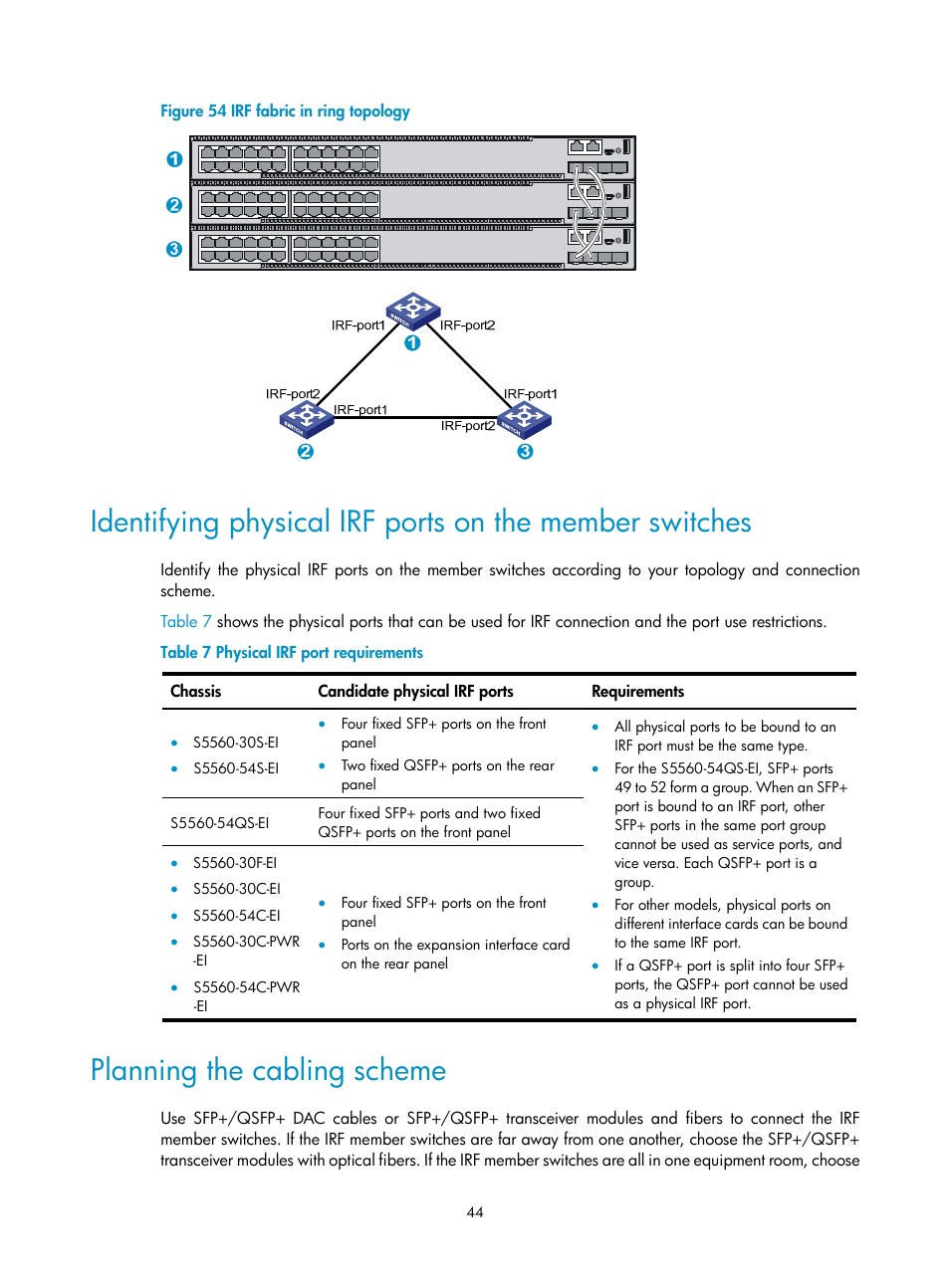 Planning the cabling scheme, Connecting the usb mini console cable | H3C Technologies H3C S5560 Series Switches User Manual | Page 53 / 101